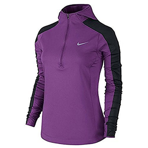 Nike Women's Thermal 1/2 Zip Purple Dusk/Black/Reflective Silver SM