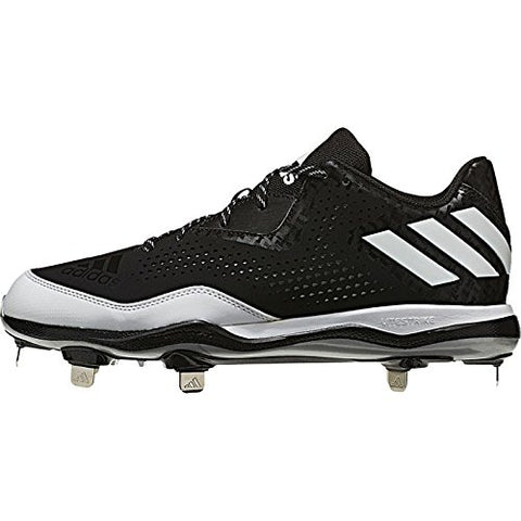 adidas PowerAlley 4 Mens Baseball Cleat 16 Black/White/Silver Met