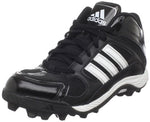 adidas Destroy MD Mid Football Cleat (Toddler/Little Kid/Big Kid),Black/White/Metallic Silver,3 M US Little Kid