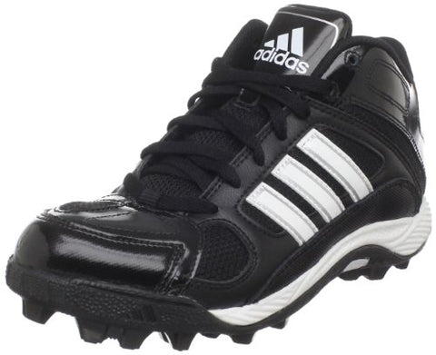 adidas Destroy MD Mid Football Cleat (Toddler/Little Kid/Big Kid),Black/White/Metallic Silver,3 M US Little Kid